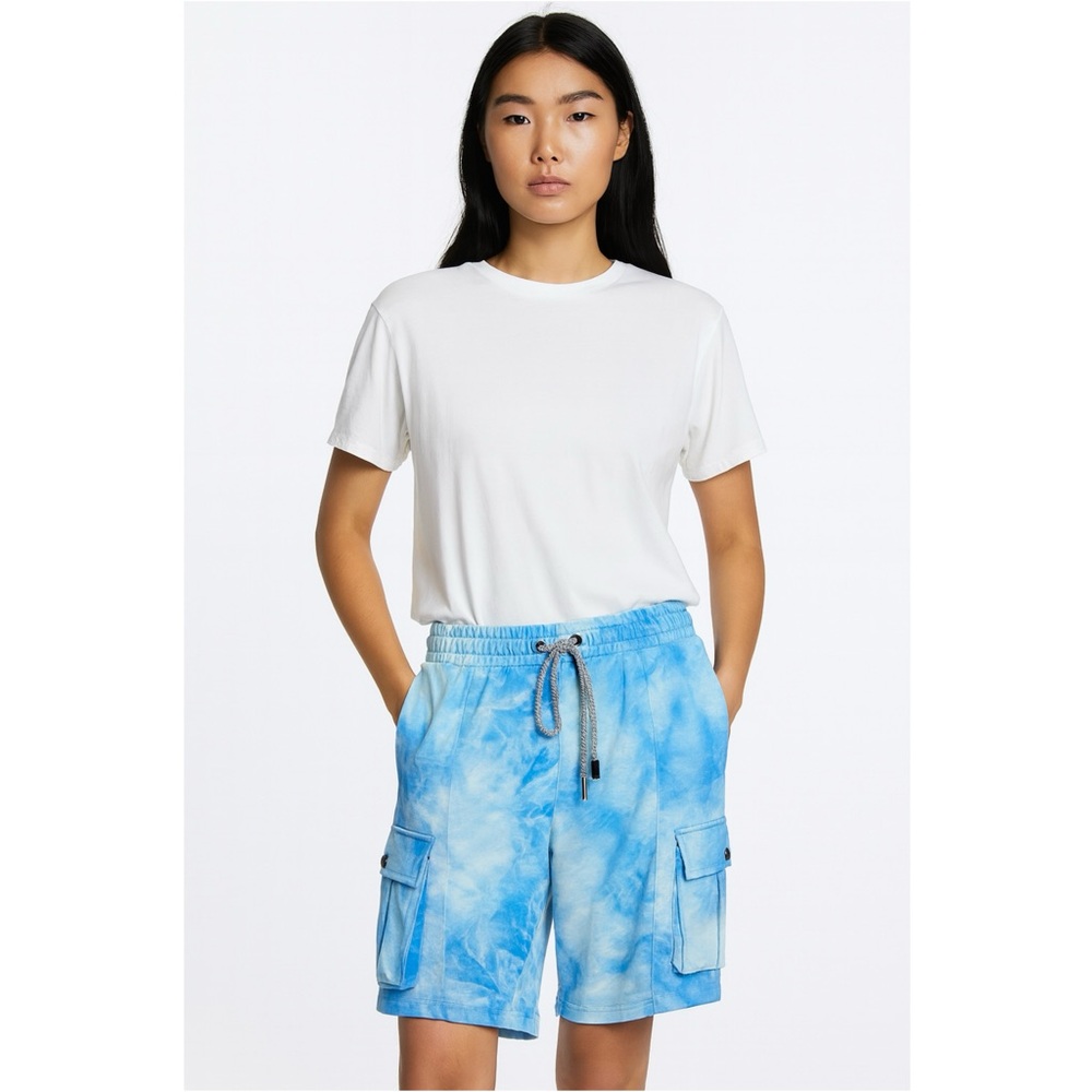 NWT RETROFETE 90s Cloud‎ Dye Cotton Drawstring Waist Bermuda Cargo Shorts Small